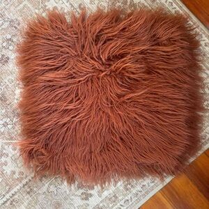 Urban Outfitters Rust Faux Mongolian Pillow Cover